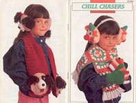 Annies Attic Chill Chasers earmuff and scarf sets for children.