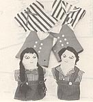 Annie's Attic Twin Rag Doll Puppets